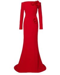 Safiyaa - Rory Floral-Appliqué Crêpe Gown - Lyst