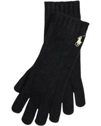 Polo Ralph Lauren - Logo Embroidered Knitted Gloves - Lyst