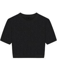 Givenchy - Monogram 72 Jacquard Short-Sleeve Knit Top - Lyst