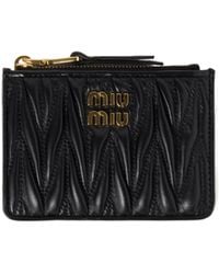 Miu Miu - Matelassé Zip Card Wallet - Lyst