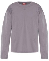 DIESEL - Logo-Appliqué Long-Sleeve T-Shirt - Lyst