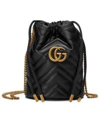 Gucci - Gg Marmont Mini Quilted Bucket Bag - Lyst