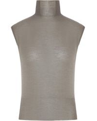 Rick Owens - Ribbed-Knit Sleeveless Top - Lyst