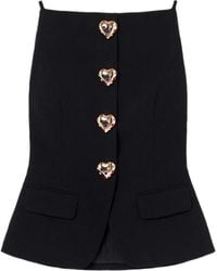 Self-Portrait - Wool Crepe Top - Lyst
