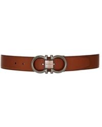 Ferragamo - Double-Sided Adjustable Gancini Belt - Lyst