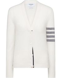 Thom Browne - Classic Cashmere 4-Bar V-Neck Cardigan - Lyst