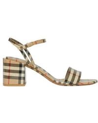 Burberry - Vintage Check Open-Toe Sandals - Lyst
