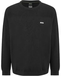 BOSS - Crew Neck Long-Sleeve Knit Top - Lyst