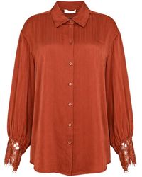 Twinset - Lace-Cuff Button-Down Shirt - Lyst