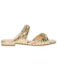 MICHAEL Michael Kors - Kiana Metallic Embossed Leather Sandals - Lyst