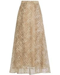Brunello Cucinelli - Silk Organze Long Skirt - Lyst