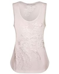 P.A.R.O.S.H. - P.A.R.O..H. Embroidered Belted Sleeveless Top - Lyst
