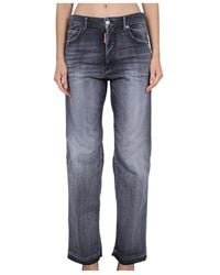 DSquared² - Logo Patch Straight-Leg Jeans - Lyst