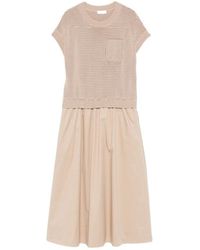 Peserico - Textured Knit Panel Dress - Lyst