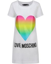 Moschino - Round Neck Short-Sleeved Dress - Lyst