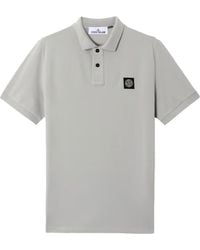 Stone Island - Logo Patch Short-Sleeved Polo Shirt - Lyst