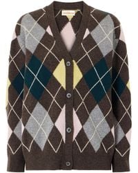 &Daughter - Ava Argyle Wool Cardigan - Lyst