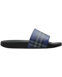 Burberry - Checked Slip-On Slides - Lyst