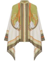 La DoubleJ - Silk Scarf Shirt With Placed Print - Lyst