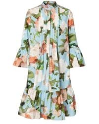 Erdem - Floral Gathered Cotton Poplin Minidress - Lyst