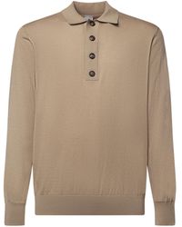 Eleventy - Long-Sleeved Knitted Polo Shirt - Lyst