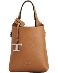 Tod's - T-Timeless Pendant Detailed Micro Tote Bag - Lyst