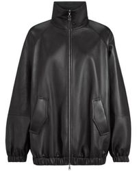 Brunello Cucinelli - High Neck Zip Leather Jacket - Lyst