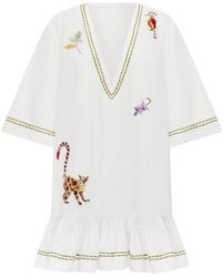 ALÉMAIS - Camelia Embroidered Ruffled Dress - Lyst