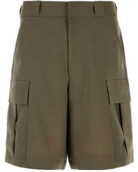 Prada - Triangle-Patch Cargo Shorts - Lyst