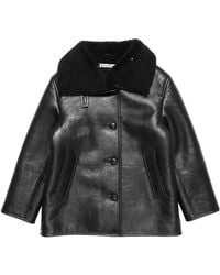 Acne Studios - Shearling-Trimmed Leather Jacket - Lyst