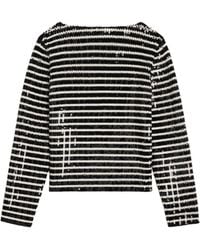 Celine - Embroidered Boat Neck Marinière Sweater - Lyst
