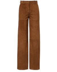 Nour Hammour - Coda Suede Wide-Leg Pants - Lyst