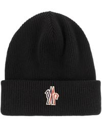 Moncler - Grenoble Logo Embroidered Knitted Beanie - Lyst