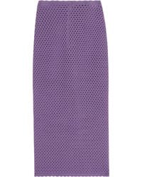 Dolce & Gabbana - Crochet-Knit Midi Skirt - Lyst