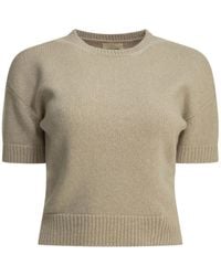 KHAITE - Golden Short-Sleeve Knitted Jumper - Lyst