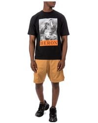 Heron Preston - Logo-Patch Striped-Trim Deck Shorts - Lyst