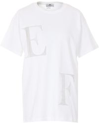 Elisabetta Franchi - Logo Embroidered T-Shirt - Lyst