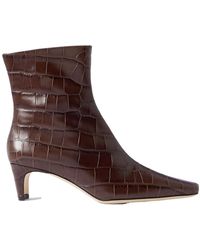 STAUD - Croc-Effect Leather Ankle Boots - Lyst