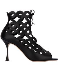 Manolo Blahnik - Hollowed-Out High-Heeled Sandals - Lyst