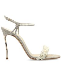 Casadei - Pearl-Embellished Heeled Sandals - Lyst
