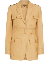 Max Mara - Pacos Belted Long-Sleeved Jacket - Lyst