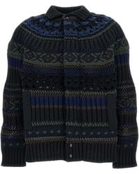 Sacai - 'Knit' Cardigan - Lyst