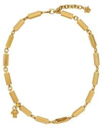 Versace - Logo Engraved Column Necklace - Lyst