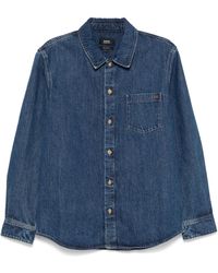 A.P.C. - Logo Embroidered Shirt Jacket - Lyst