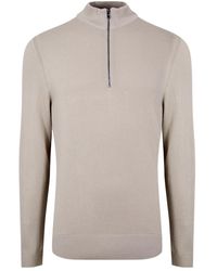 BOSS - Ebrandozipped Crew Neck Jumper - Lyst