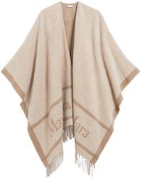 Max Mara - Fringed Logo Shawl - Lyst