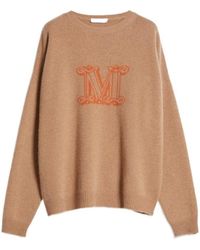 Max Mara - Logo Intarsia Knitted Jumper - Lyst