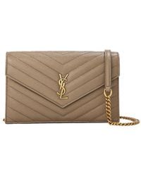Saint Laurent - Solid Color Wallet On Chain - Lyst