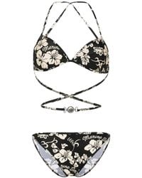 Marine Serre - Floral Printed Active Jersey Bikini - Lyst