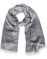 Emporio Armani - Logo Monogram Jacquard Scarf - Lyst